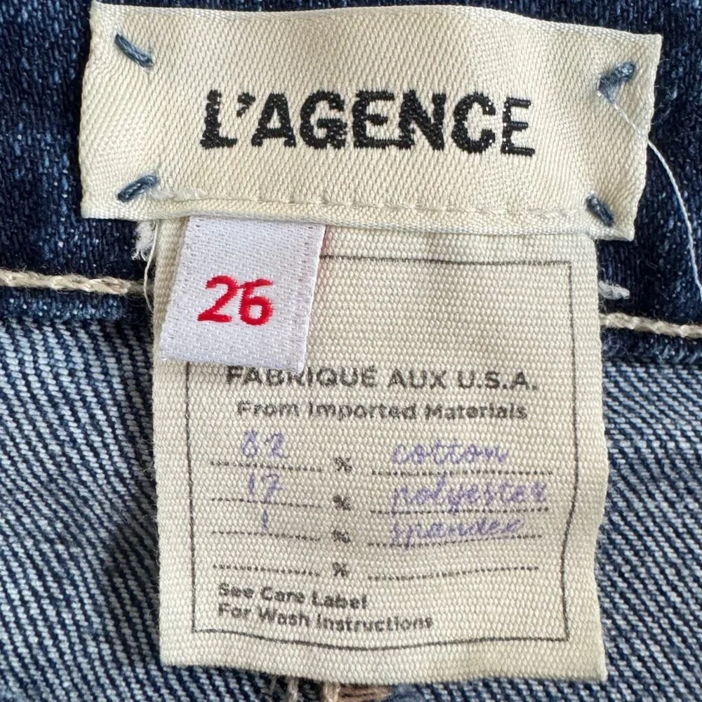 L' AGENCE High Rise Skinny Vintage Destruct Jeans Sz. 26 - Picture 4 of 10
